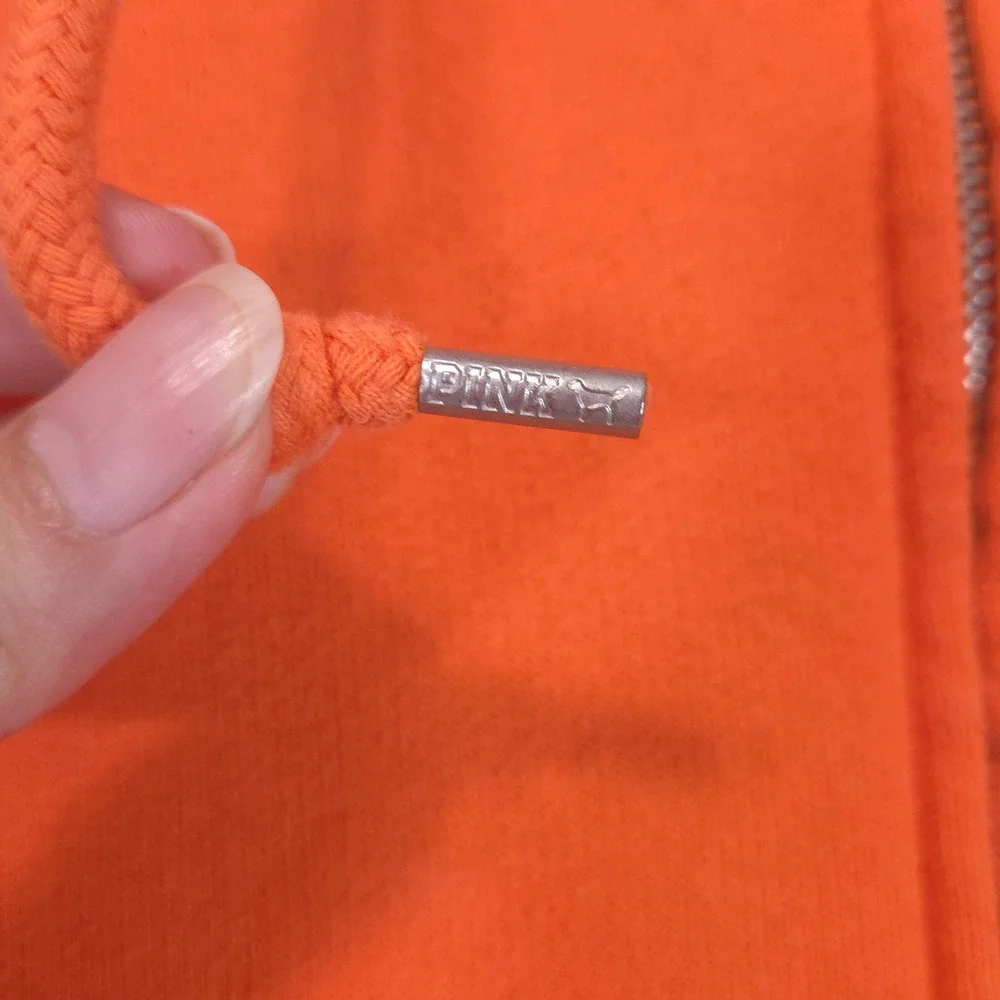 Victoria's Secret PINK Chicago Bears Hoodie S Bling Full Zip Orange Y2K NFL Cozy - Picture 7 of 16